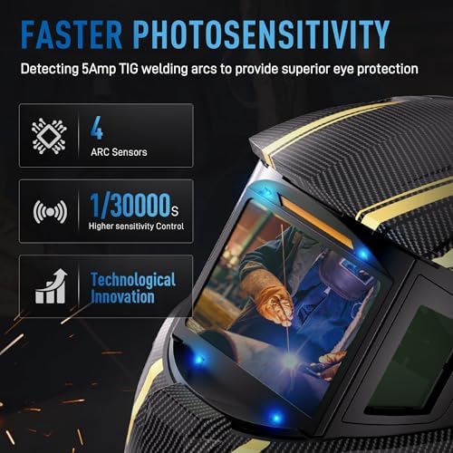 ANDELI Auto Darkening Welding Helmet with 2 Lights, Digital Display Control