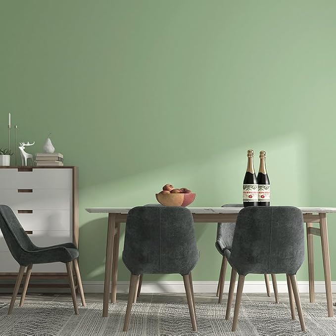 Safiyya 393"x17.7" Light Green Peel and Stick Wallpaper Green Solid Color Contact Paper Self Adhesive Contact Paper Decorative Wallpaper Vinyl Rolls for Wall