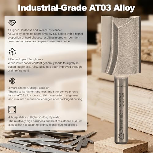 4 Pieces Undersize Plywood Dado Bits 1/4" Shank, Straight Router Bits Cutting Diameter: 7/32", 11/32", 15/32", 23/32", Useful for Routing Accurate Grooves in Undersized Plywood