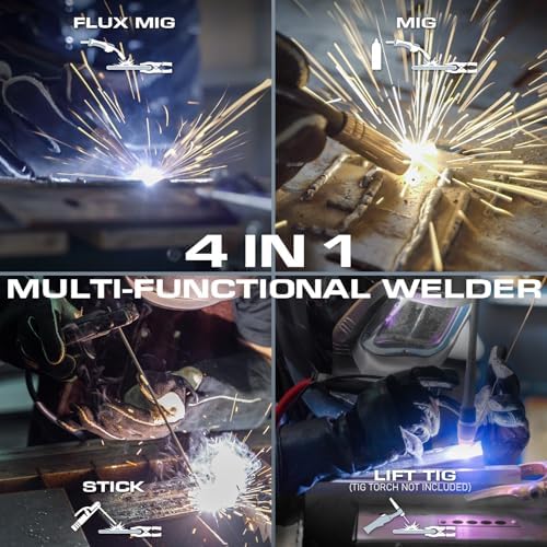 Sunstac 180A MIG Welder with Synergic LCD Control, 110V/220V Dual Voltage