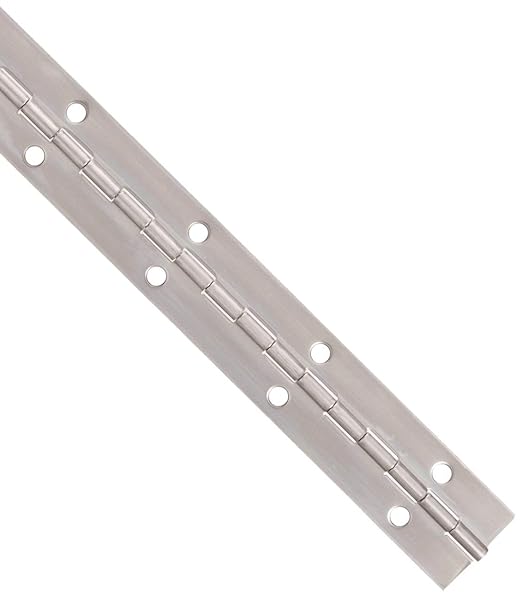 Stainless Steel Continuous Hinge with Hole, Bright Annealed Finish (3 Feet, 2 Inches)