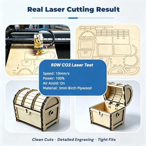 Baltic Birch Plywood - 1/8 Inch Thickness - 11.8" x 11.8" Wood Sheets for Laser Cutting, CNC Cutting and Crafts (2, 11.8 X 11.8)