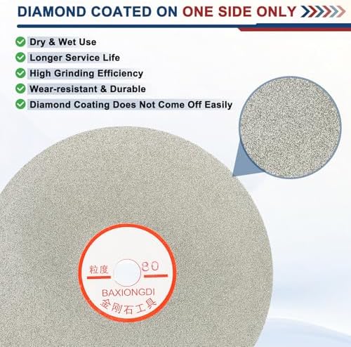 6 Inch x 1/2" Arbor Diamond Flat Lap Disc, 80 Grit