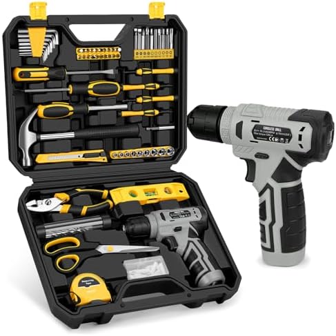139-Piece Home Tool Kit with 8V Cordless Drill and Storage Case