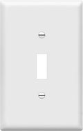 ENERLITES Toggle Light Switch Wall Plate, 1-Gang 4.88" x 3.11", Mid-Size, UL Listed, 8811M-W, White