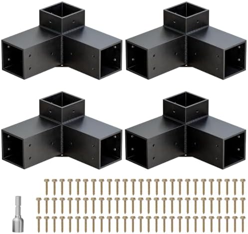 Heavy Duty Pergola Brackets Kit for 4"x 4" (Actual 3.5" X 3.5") Lumber