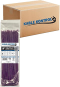 Kable Kontrol Cable Zip Ties, 14 Inch, 6000 Pcs, 50lbs Test, Purple | Nylon Plastic, Self Locking, UL Listed, Indoor Use