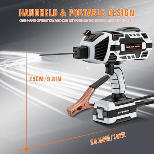 Welding Machine Handheld 110V 120Amp Portable ARC Welder Gun Hand Held Welder Machine with IGBT Inverter 5 Variable Current Adjustment for 1/16''-1/8'' Welding Rods
