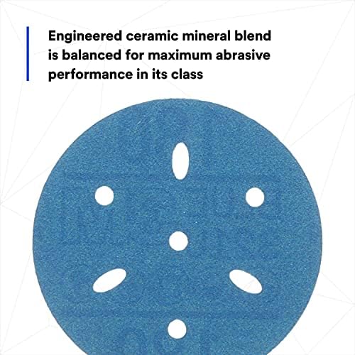 3M Hookit Blue Abrasive Disc, 321U, 36146, 3 in, 180+ Grade, Multi-Hole