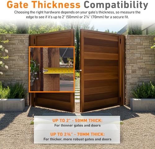 GateMate 2 ¾” Double Locking Long Throw Gate Lock 5 Keys Included, Stainless Steel, High Durability, Ideal for Gates and Doors, Corrosion-Resistant.