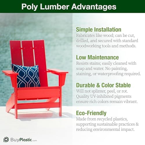 BuyPlastic Tangent Poly Lumber - Cherrywood, 1x4 (0.75" x 3.5"), 36" Length - HDPE Plastic Board for Outdoor Furniture and More