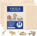 24 Pack Basswood Sheets 12"x12"x1/8", 3mm Basswood for Laser Cutting and Engraving,Plywood Sheets Unfinished Wood for Crafts,Thin Wood Sheet for Wood Burning,DIY Christmas Ornaments,Building Model.