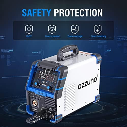AZZUNO 250A Aluminum MIG Welder, 110V/220V 6 in 1 Gas/Gasless MIG
