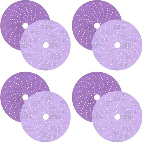 Cubitron 3M II Hookit Clean Sanding Abrasive Disc 31481,6 in,220+ Grade,Pack of 200 Discs,Virtually Dust-Free,High Performance,Long Lasting,Multi-Hole Pattern, Feather Edging,Stock Removal(Pack of 4)