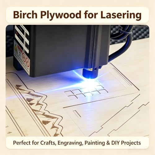 Baltic Birch Plywood - 1/8 Inch Thickness - 11.8" x 11.8" Wood Sheets for Laser Cutting, CNC Cutting and Crafts (20, 11.8 X 11.8)