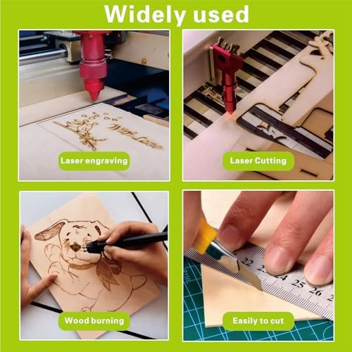 Basswood Sheets 6 Pack,12"x12"x1/16 Plywood Sheets,1.5mm Basswood for Laser Cutting,Laser Engraving Blanks,Drawing & Painting,Thin Natural Unfinished Wood for Crafts,Wood Burning,Scroll Saw Cutting