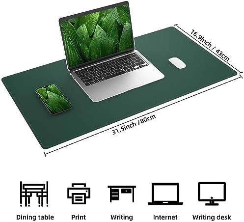 AFIING Cork Desk Mat, Dark Green, 31.5" x 17",Desk pad Protector