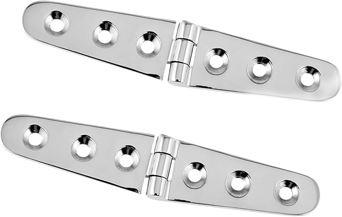 316 Stainless Steel Boat/Door Hinge ，Heavy Duty Marine Grade Cupboard Cabinet Drawer Door Strap Butt Hinge Furniture Hardware (Size: 6”X1”,4pcs)