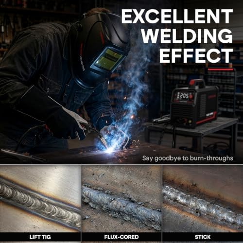 YESWELDER 135A MIG Welder, 110V Flux Core Gasless MIG/Lift TIG/Stick 3-in-1