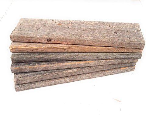 Rockin' Wood Rustic Weathered Reclaimed Wood Planks for DIY Crafts, Projects and Decor (12 Planks - 12" Long)