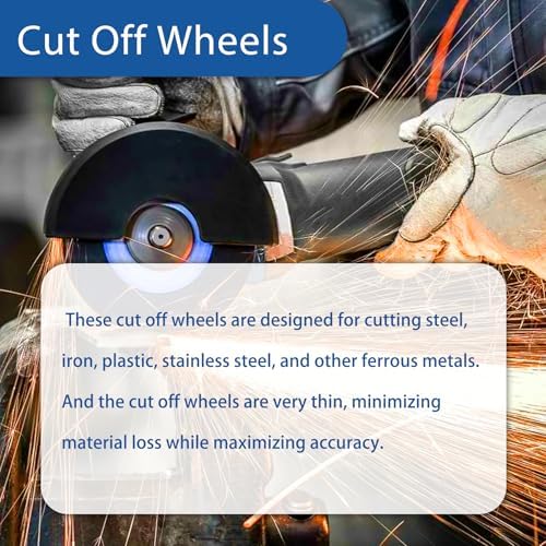 100 Pack 5 Inch Cut Off Wheels for Metal and Stainless Steel Cutting Discs for Angle Grinders 5 x .040 x 7/8 Inch