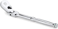 SK 1/2" Drive Flex Head Ratchet, Swivel Ratchet Handle, 90-Tooth Pear Head | Premium CR-V Steel, Reversible Design, with Contoured Handle
