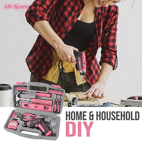 Hi-Spec 3.6V USB Electric Screwdriver for Home Repairs and Assembly, Pink