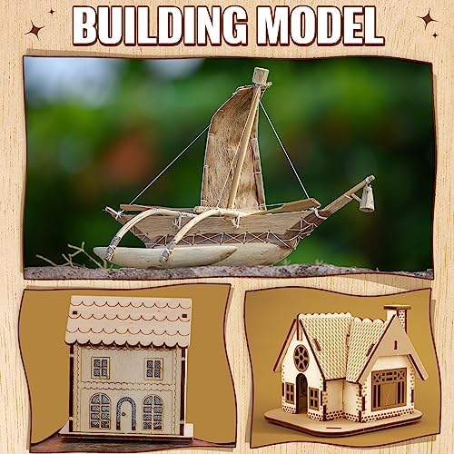 Riakrum Basswood Sheets Plywood Board Unfinished Wood Boards for Crafts for DIY Laser Projects Architectural Mini House Building Hobby Model Making(6 x 6 x 1/8 Inch,36)