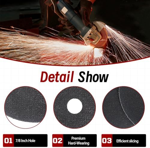 findmall 100 Pack 7" x1/16 x7/8" Cut-Off Wheel - Metal & Stainless Steel Cutting Discs