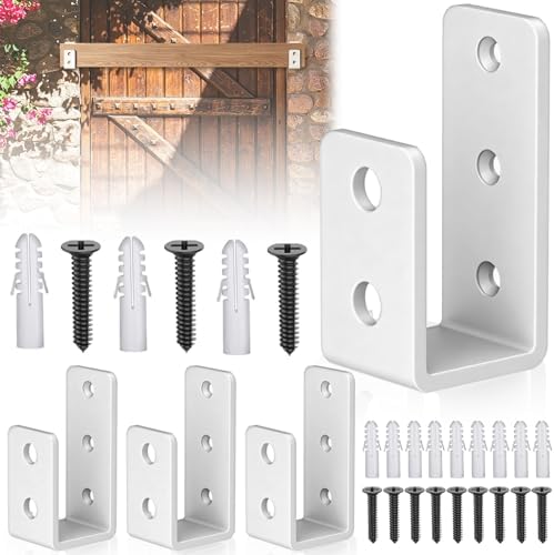 2x4 Door Barricade Brackets, 3mm Door Reinforcement Security Brackets(4PCS)