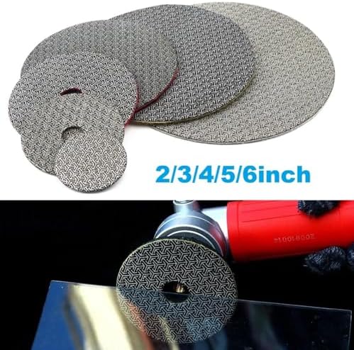 4PCS Electroplated Diamond Sanding Paper Sheet Pad, 60# 100# 200# 400# Grit 3 inch 75 mm Grinding Sandpaper Pad Hook and Loop Backing for Metal Glass Porcelain Ceramic Hand Polishing Trimming
