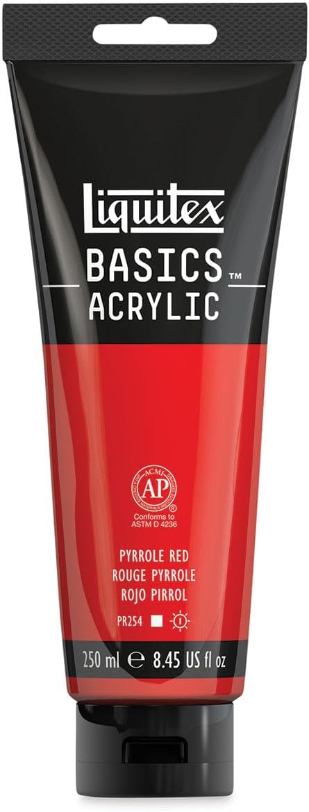 Liquitex BASICS Acrylic Paint, 250ml (8.5-oz) Tube, Pyrrole Red