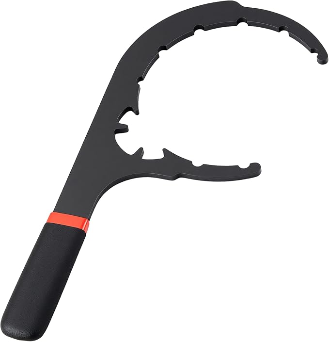 1 Pcs Fuel Filter Wrench 8'' Red and Black | Compatible with Diesel Engines Water Separator, Cap Claw Grip Design, Metal Plastic Build, Easy Removal
