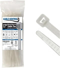 Kable Kontrol Cable Zip Ties, 17 Inch 50 Pcs, HD 175lbs Test, Natural White | Nylon Plastic, Self Locking, UL Listed, Indoor Use