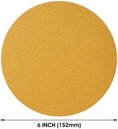 S SATC 100 Grit Sandpaper Roll 100 PCS 6 Inch Round Sanding Discs Aluminum Oxide Sandpaper Discs with Adhesive Back for Wood, Auto Body Repair, Paint, Metal, and Plastic