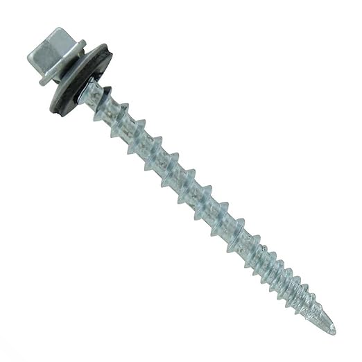 Fasteners Plus ST Fastening #10 x 2 Kwikseal Woodbinder Metal Roofing Screws Metal-to-Wood Galvanized (Pack of 250)