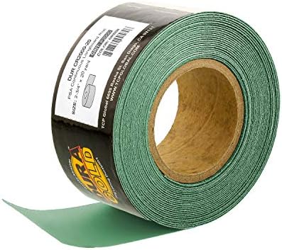 Dura-Gold Pro Series Rectangle 10" x 2-3/4" Hand Sanding Block Pad with Hook & Loop Backing and PSA Adapter Pad & 2000 Grit Green Sandpaper Roll, 2-3/4" Wide, 20 Yards Long