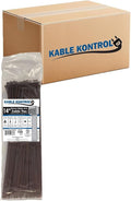 Kable Kontrol Cable Zip Ties, 14 Inch, 6000 Pcs, 50lbs Test, Brown | Nylon Plastic, Self Locking, UL Listed, Indoor Use