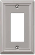 Amerelle 149RBN 1 Rocker Wall Plate, 1 Duplex Outlet, Brushed Nickel