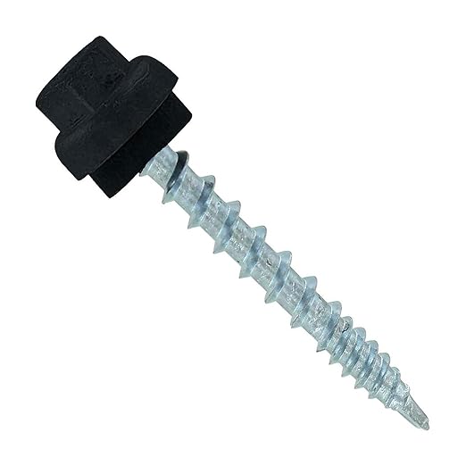 Fasteners Plus ST Fastening ZXL Woodbinder Metal-to-Wood #10 x 1-1/2" Black Screws with EPDM Rubber Washer, 250-Count - Designed for Metal Roofing and Siding Panels