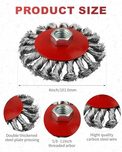 Rocaris 36 Pack 4 Inch Wire Wheel Brush for 4 1/2 Angle Grinder
