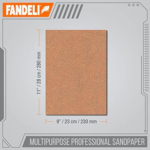 Fandeli | Multi-Purpose Sandpaper | 100 Grit | 75 Sheets of 9'' x 11'' | Ideal for Sanding Metal, Untreated Wood and Painted Surfaces | Sandpaper Sheets.