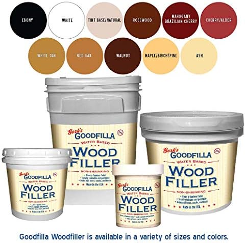 Goodfilla Cherry Alder, 1 Gallon (13.5lbs), Wood and Grain Filler, Stainable, Tintable, Sandable, Sandable, Zero Waste, Non-Toxic, USA Made