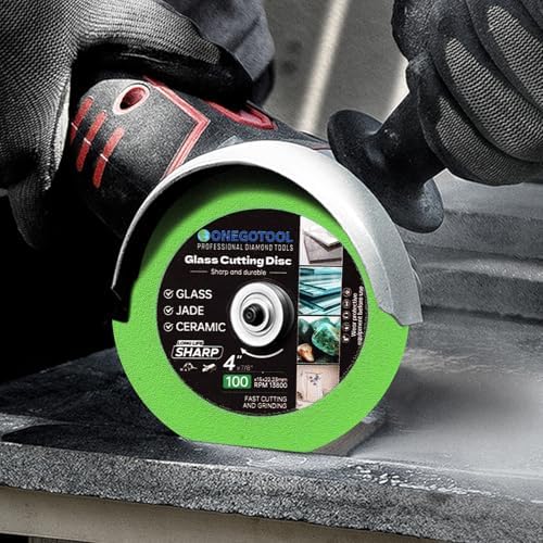 4 inch Tile Cutter Glass Cutting Disc for Angle Grinder, 7/8" Glass Ceramic Diamond Cutting Blade Disc for Grinding Jade, Crystal, Wine Bottles, Tile. (5pcs)