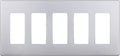 ENERLITES Elite Series Screwless Decorator Wall Plate Child Safe Outlet Cover, Gloss Finish, Size 5-Gang 4.68" H x 10.14" L, Unbreakable Polycarbonate Thermoplastic, SI8835-SV, Silver