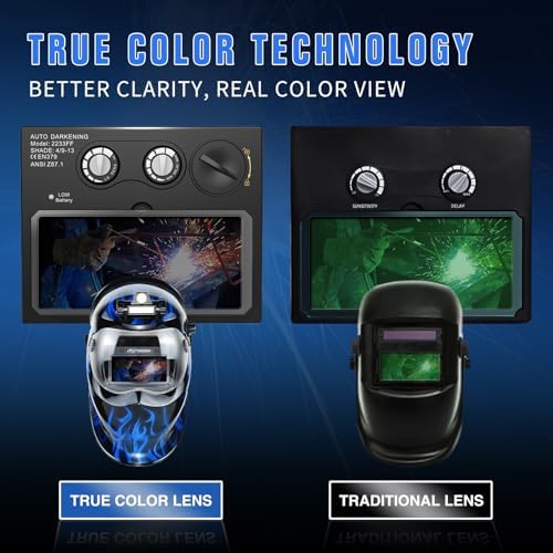 TRQWH Auto Darkening Welding Helmet with Light True Color Welding Hood