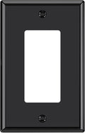 AIDA 1-Gang Midsize Light Switch Cover Plate, Decorative Outlet Covers - Glossy Black, 1-Pack Unbreakable Polycarbonate Wall Plates for Decorator Device, UL Listed, 4.88" H x 3.13" L