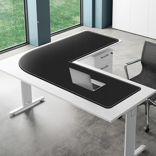 Mydours 61"x61"x20" Extra Large Desk Mat, L-Shaped Mouse Pad Desks, Black