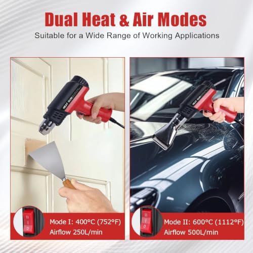 Heat Gun Kit with 300PCS Heat Shrink Solder Seal Wire Connectors, Waterproof Heat Shrink Wire Connectors, 26-10 AWG Heat Shrink Sleeve for Automotive, Marine, Wiring Repair