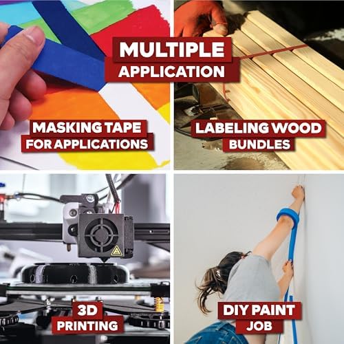 XFasten Blue Painters Tape 3 Inch Wide x 180 Feet Bulk (3-Pack, 540ft Total) Wall Safe UV-Resistant Blue Masking Tape 3 Inch Wide for Indoor and Outdoor Walls, Painting, Wood, Automotive